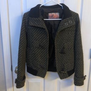 Tweed Wool Bomber Jacket